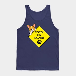 Corgi on Board T-Shirt (Tri Color Corgi) Tank Top